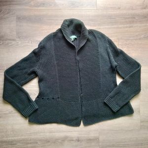 Vintage Lauren Ralph Lauren Women's Black Cardigan Open Front Sweater Size L